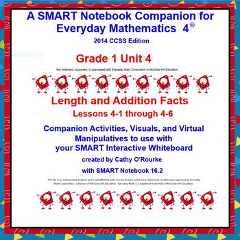Preview of A SMARTboard Companion for Everyday Math 4 2014 CCSS Ed Gr 1 Unit 4 Part 1