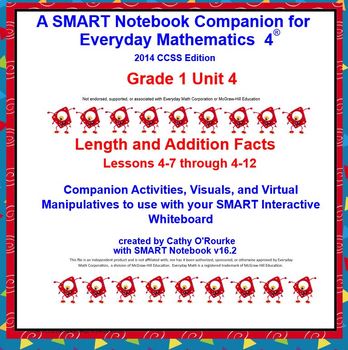 Preview of A SMARTboard Companion for Everyday Math 4 2014 CCSS Ed Gr 1 Unit 4 Part 2