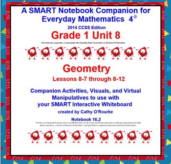 Preview of A SMARTboard Companion for Everyday Math 4 2014 CCSS Ed Gr 1 Unit 8 Part 2