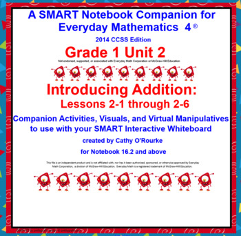 Preview of A SMARTboard Companion for Everyday Math 4 2014 CCSS Ed. Grade 1 Unit 2 part 1