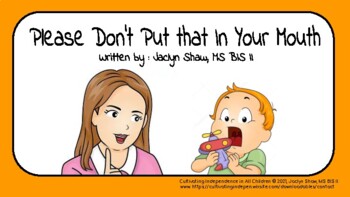 Preview of A SOCIAL STORY "Please Don't Put That In Your Mouth" (SPECIAL ED/ SEL ACTIVITY)