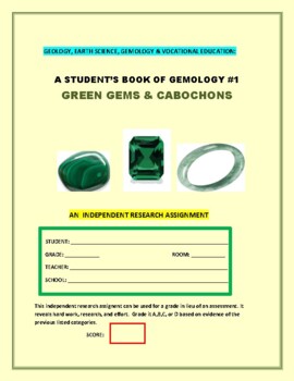 Preview of A STUDENT'S BOOK OF GEMOLOGY #1: GREEN STONES  GRS. 6-12, MG