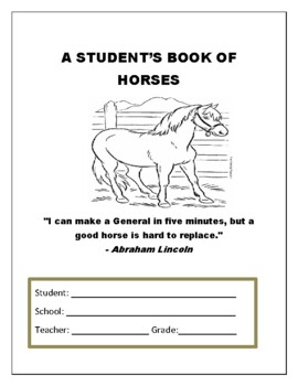 Preview of A STUDENT'S BOOK OF HORSES: GRS. 5-12, MG/ BIOLOGY/ZOOLOGY/ VOCATIONAL