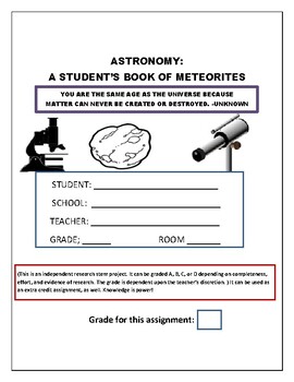 Preview of A STUDENT'S BOOK OF METEORITES: AN ASTRONOMY INDEPENDENT RESEARCH ASSIGNMENT