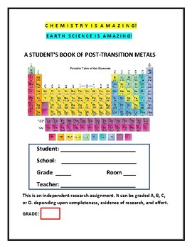 Preview of CHEMISTRY/ PRE-CHEM: POST-TRANSITION METALS   GRS. 5-9, MG