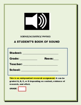 Preview of A STUDENT'S BOOK OF SOUND: PHYSICS, ACOUSTICS & BIOLOGY  GRS. 4-9, MG