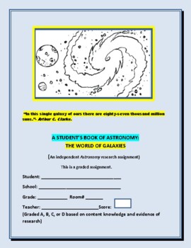 Preview of A STUDENT'S BOOKLET OF GALAXIES: W/ FREE ASTRONOMY BILINGUAL FLASH CARDS