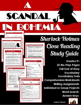Preview of Sherlock Holmes A SCANDAL IN BOHEMIA Close Reading Study Guide | Worksheets