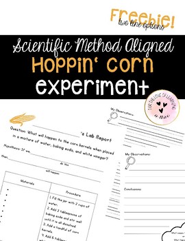 Preview of A Scientific Method Activity Hoppin' Corn FREEBIE -