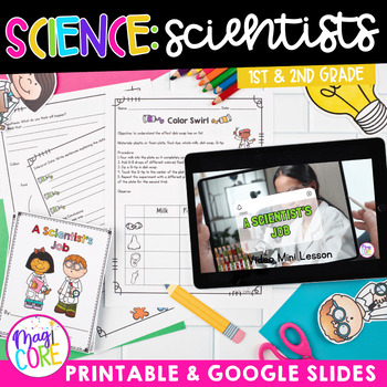 Preview of What is a Scientist's Job Scientific Method 1st 2nd Grade Activities Worksheets
