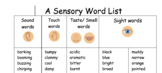 A Sensory Word List