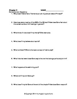 A Separate Peace Chapter Questions and Answer Key by The English