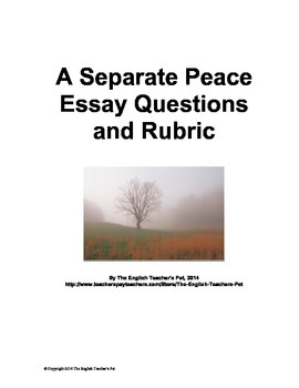 Реферат: Seperate Peace Essay Research Paper A Separate