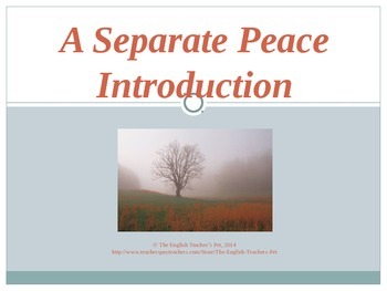 Preview of A Separate Peace Introduction PowerPoint
