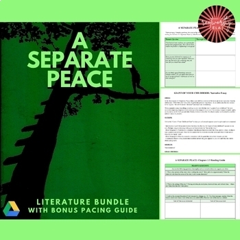 Preview of A Separate Peace | Literature Bundle (Slides, Essay, Guides, + Worksheets)