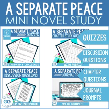 Preview of A Separate Peace Mini Novel Study BUNDLE | A Separate Peace Activities Unit