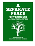 A Separate Peace Unit Handouts With Vocabulary Activities