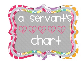 Preview of A Servant's Heart: Classroom Job Chart
