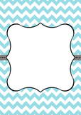 A Set of Blue Chevron with Grey Stripe Detail Binder Covers