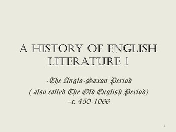 Preview of A Short Introduction to the History of Old English Literature / Anglo-Saxon Lit.