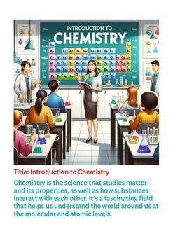 Preview of A Short Note on Chemistry For High School Students