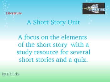 Preview of A Short Story Study unit