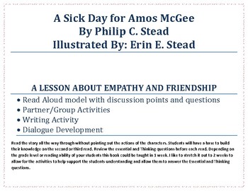 Preview of A Sick Day for Amos McGee