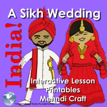 Preview of India! A Sikh Wedding - Class Paper Doll Activity, Intro to Sikhism, Henna Craft