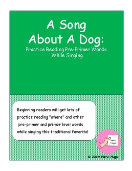 Preview of A Song About A Dog for Shared Reading