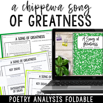 A Song of Greatness A Chippewa Song by Mary Austin Foldable Poem