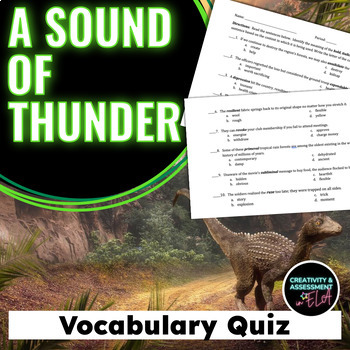 a sound of thunder multiple choice vocabulary quiz tpt