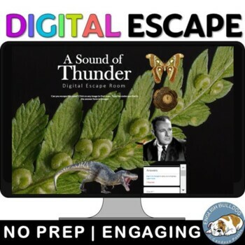 Preview of A Sound of Thunder by Ray Bradbury Digital Escape Room Review Game Activity