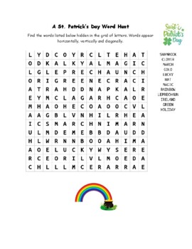 Preview of A St. Patrick’s Day Word Hunt