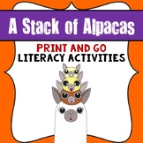 A Stack of Alpacas Book Companion- Print & Go Literacy Activities