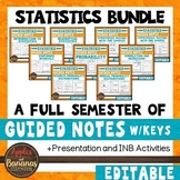 Preview of Statistics Interactive Notebook Activities & Guided Notes Bundle