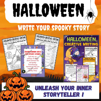 Preview of HALLOWEEN A Step-by-Step Guide to Writing Spooky Halloween Stories Activities