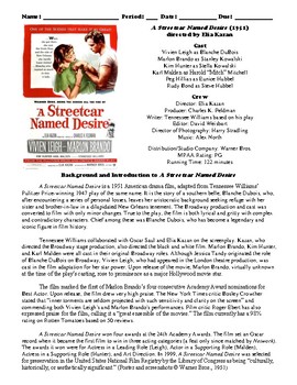 Preview of A Streetcar Named Desire Film (1951) Study Guide Movie Packet