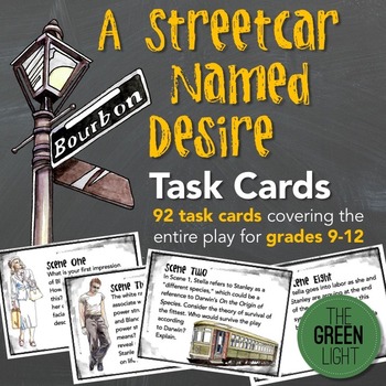 Preview of A Streetcar Named Desire Task Cards -- Quizzes, Bell-Ringers, Activities
