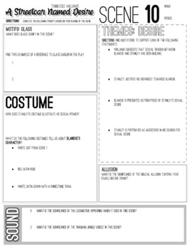 A Streetcar Named Desire Workbook Worksheets Handouts Activities