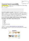 A Structured Worksheet on Corporate Social Responsibility 