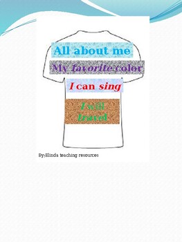 Preview of A T-Shirt All About Me, Coloring And Activities