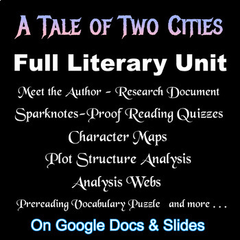 Preview of A TALE OF TWO CITIES - FULL LITERARY UNIT (Quizzes, Character & Plot Maps, etc.)