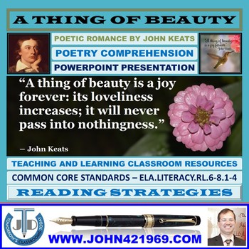 Preview of A THING OF BEAUTY BY JOHN KEATS - POWERPOINT PRESENTATION