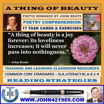 Preview of A THING OF BEAUTY BY JOHN KEATS - WORKSHEETS WITH ANSWERS