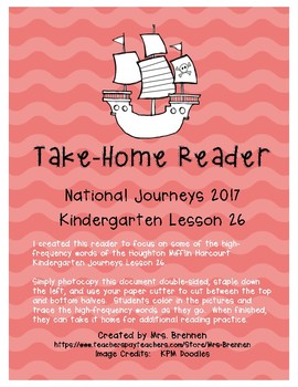 Preview of A Take-Home Reader for National Journeys ELA Kindergarten Lesson 26