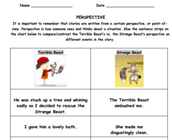 Preview of A Tale of Two Beasts - Perspective Taking, Point-Of-View, Social Thinking