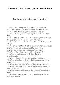 essay questions for a tale of two cities