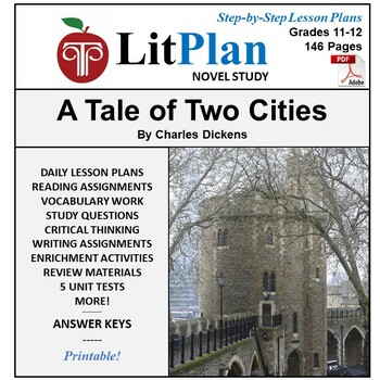 Preview of A Tale of Two Cities LitPlan Novel Study Unit, Activities, Questions, Test