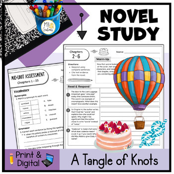 Preview of A Tangle of Knots by Lisa Graff Novel Study, Comprehension Questions, & Projects