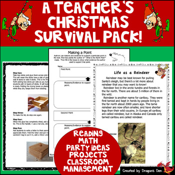 Preview of A Teacher's Christmas Survival Pack for 2nd, 3rd and 4th Graders